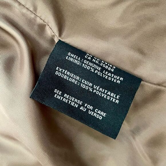 COLE HAAN Brown Tan Lambskin Leather Jacket XS - Picture 4 of 7